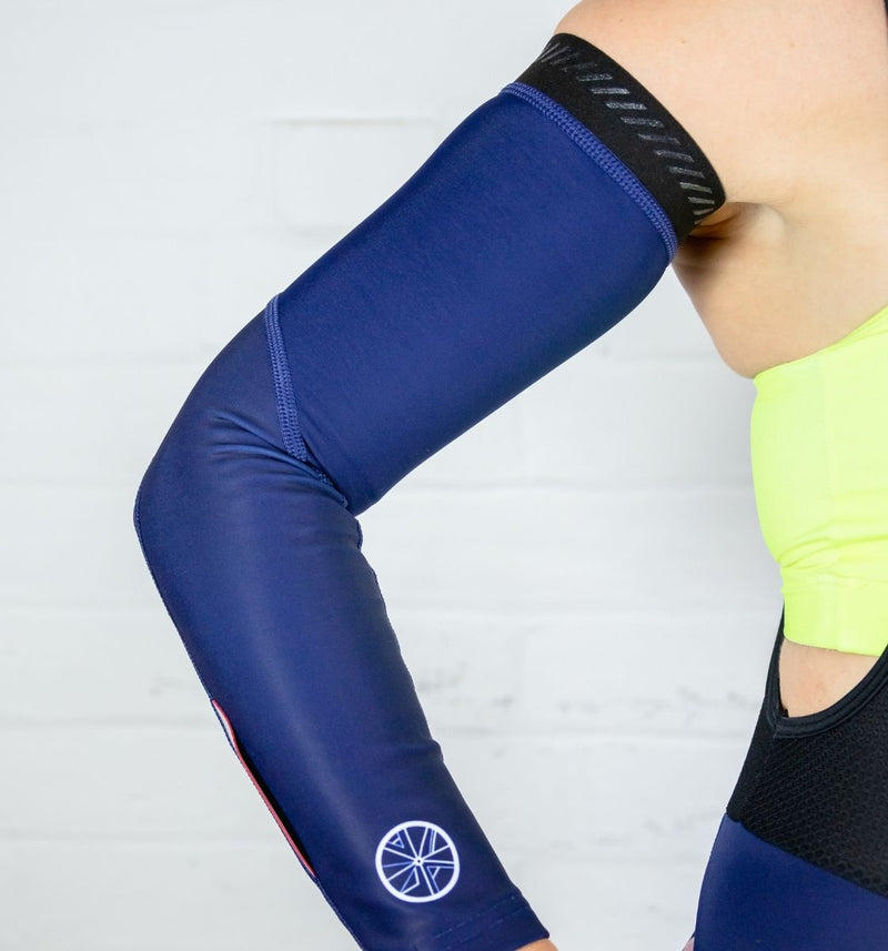 STP Signature Arm Warmers - Navy - Stomp the Pedal