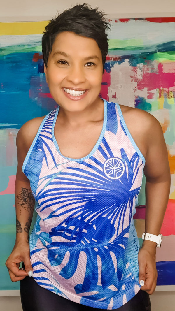 Racerback Singlet - Blush Palms - 1 3XL left - Stomp the Pedal