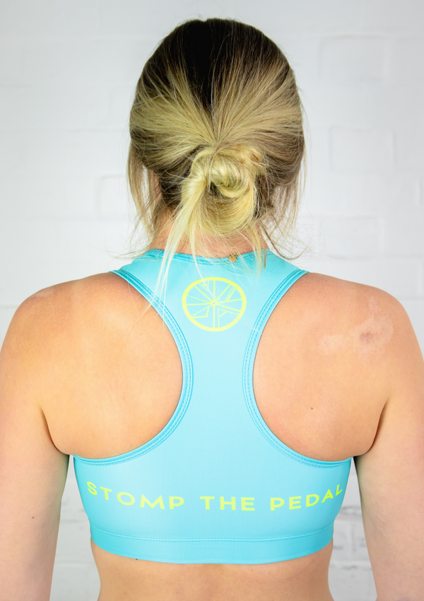Women's Sports Bra - Teal - Stomp the Pedal