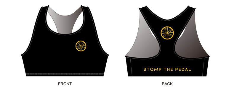 Sports Bra - Black (features gold logo)