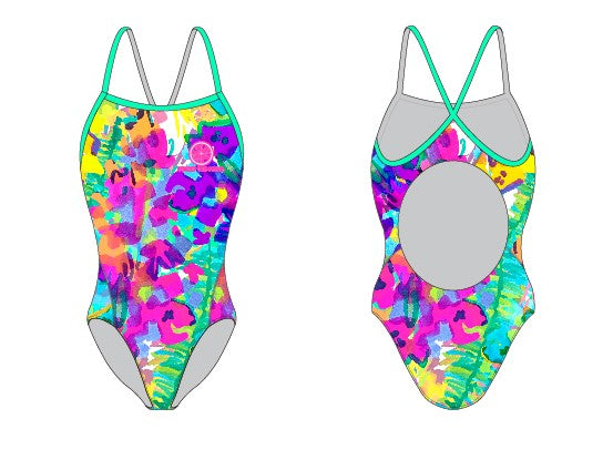 'Kaleidoscope' Single Strap one piece swimsuit (Last item medium)