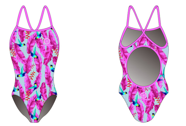 'Hummingbird' Single Strap one piece swimsuit - Stomp the Pedal