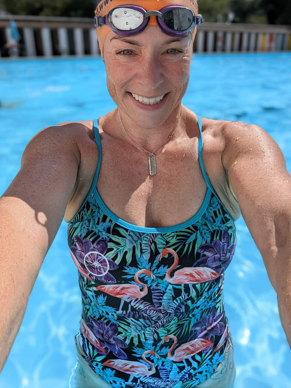 'Be Flamazing' Single Strap one piece swimsuit