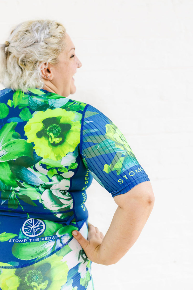 'Spring Blossom' Aero Short Sleeve Trisuit (Last 4XL)